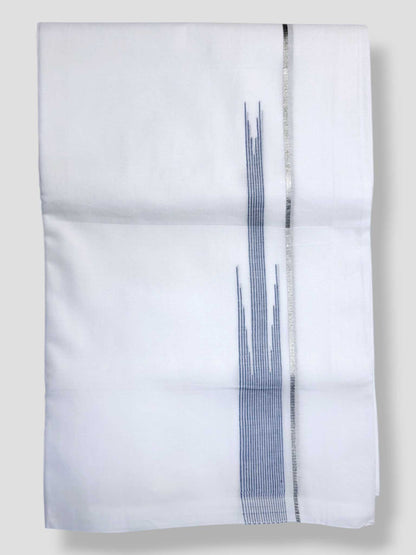 Pure White Cotton Men's Double Dhoti