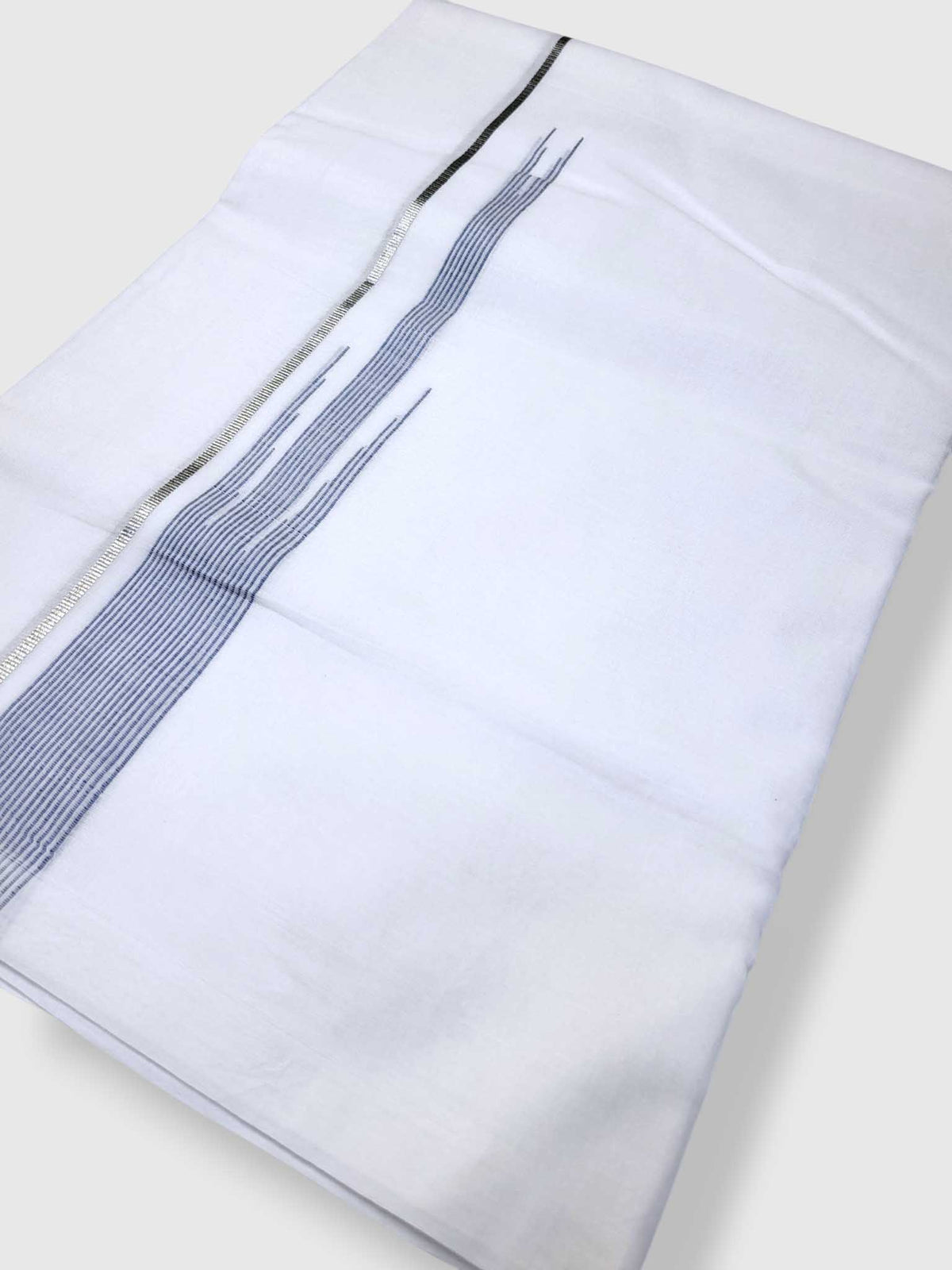 Pure White Cotton Men's Double Dhoti