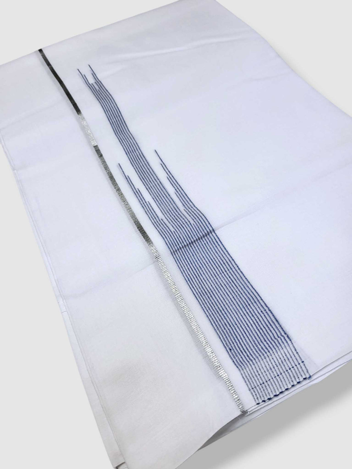 Pure White Cotton Men's Double Dhoti