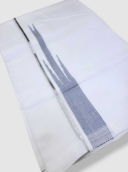 Pure White Cotton Men's Double Dhoti