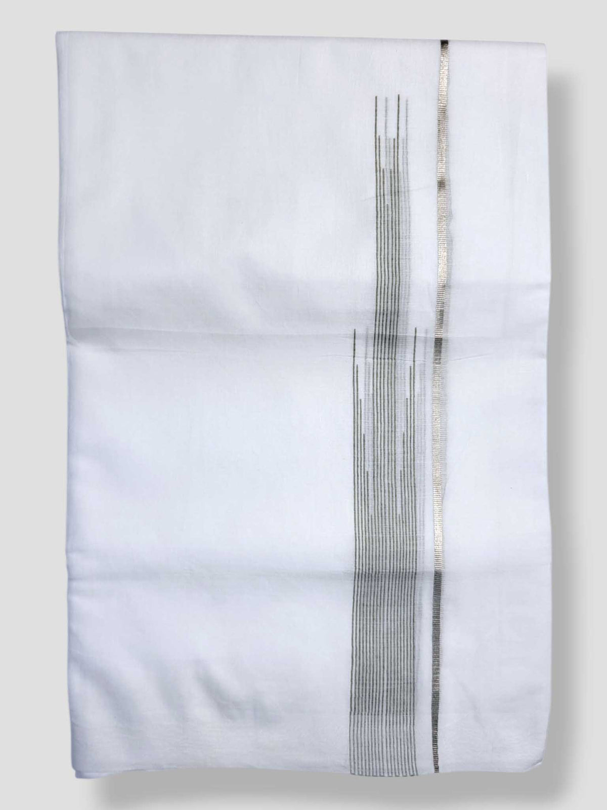 Pure White Cotton Men's Double Dhoti