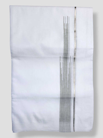 Pure White Cotton Men's Double Dhoti