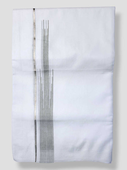 Pure White Cotton Men's Double Dhoti