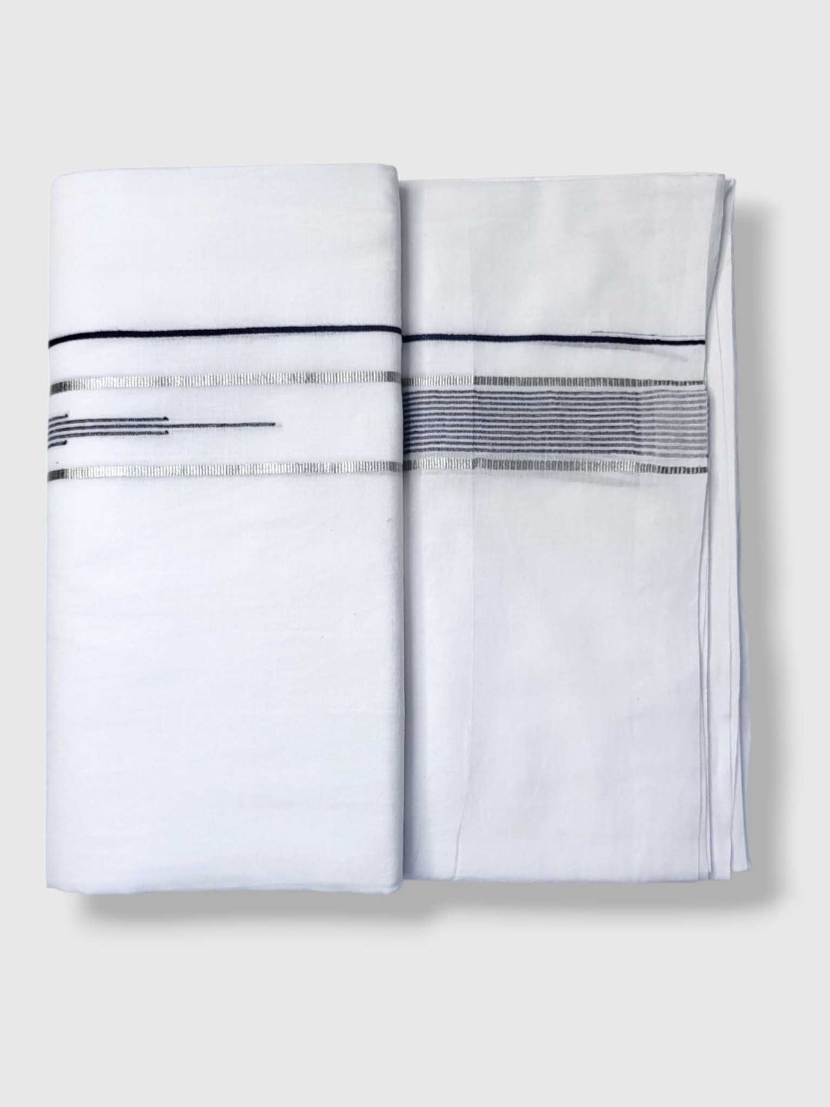 Pure White Cotton Men's Double Dhoti