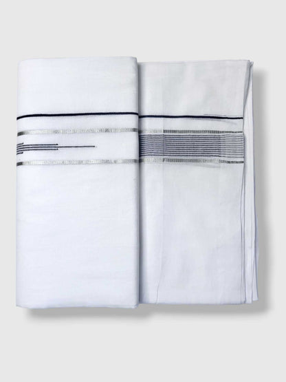 Pure White Cotton Men's Double Dhoti
