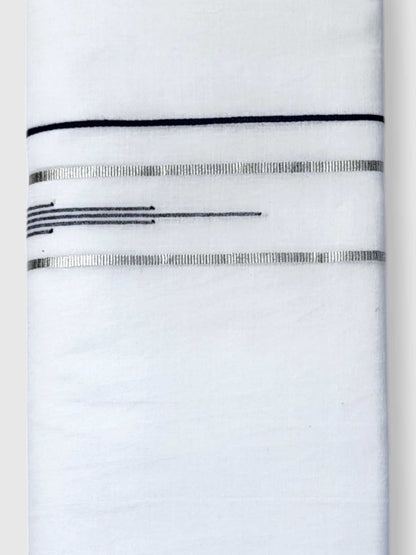 Pure White Cotton Men's Double Dhoti