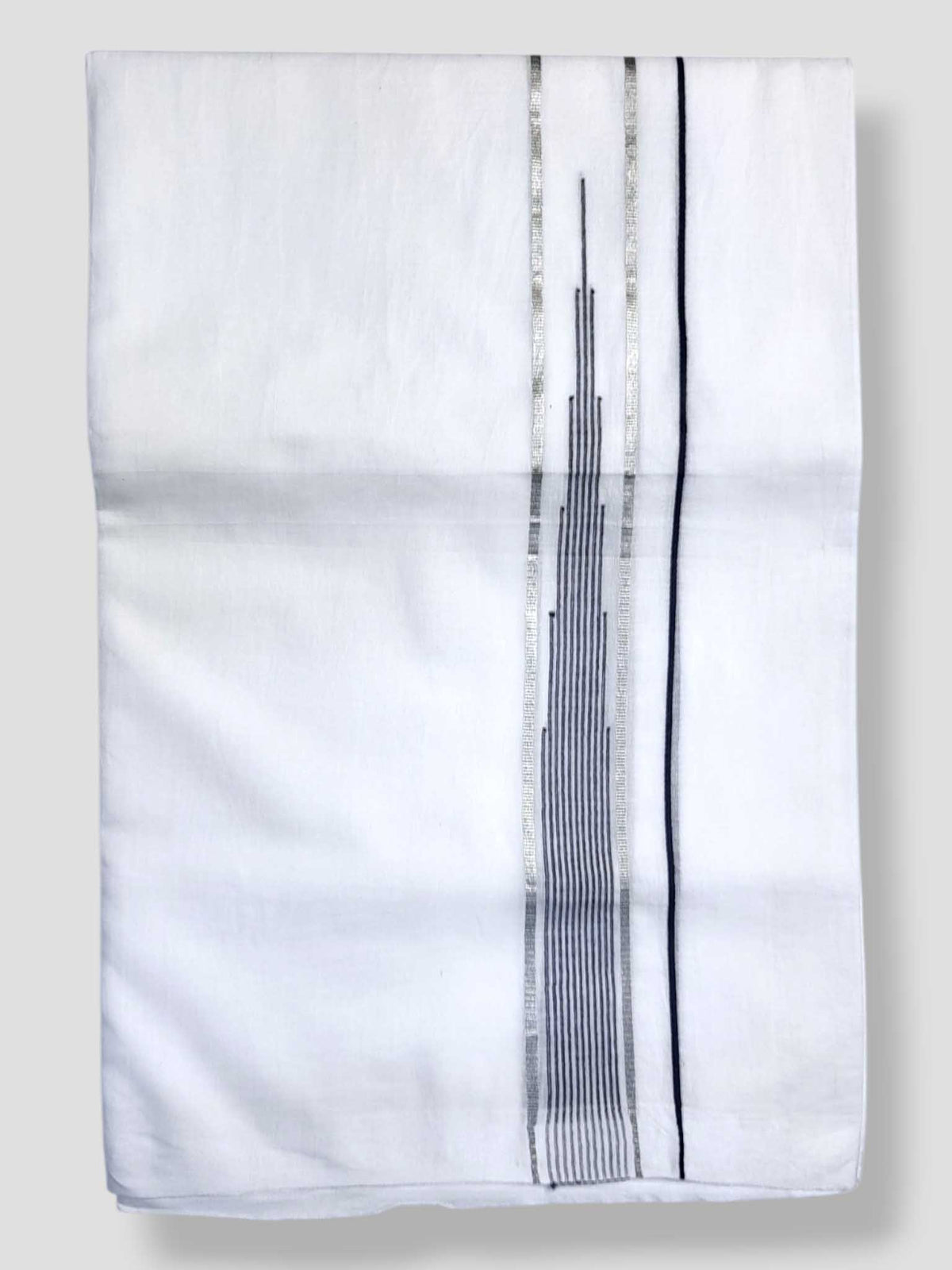 Pure White Cotton Men's Double Dhoti