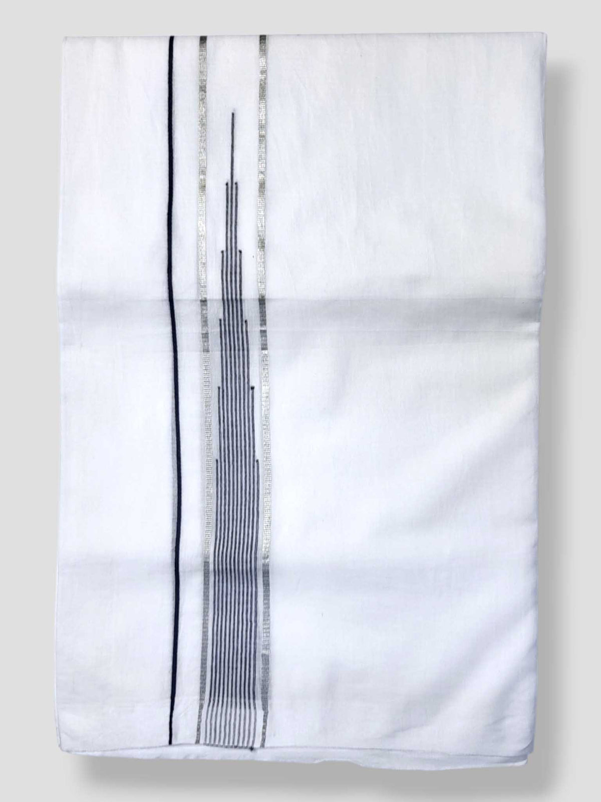 Pure White Cotton Men's Double Dhoti