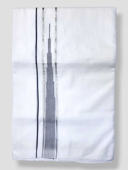 Pure White Cotton Men's Double Dhoti