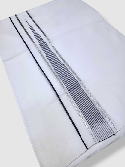 Pure White Cotton Men's Double Dhoti