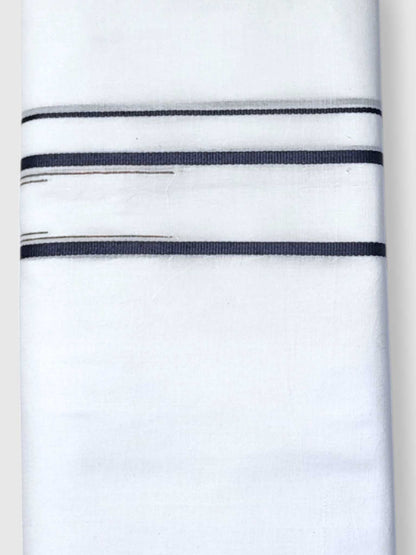 Pure White Cotton Men's Double Dhoti