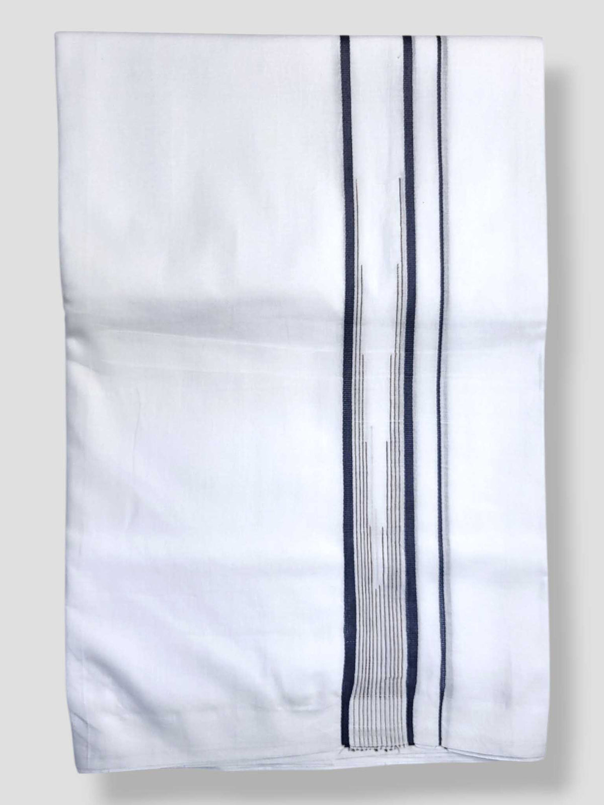 Pure White Cotton Men's Double Dhoti