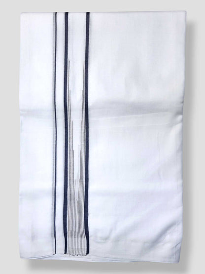 Pure White Cotton Men's Double Dhoti