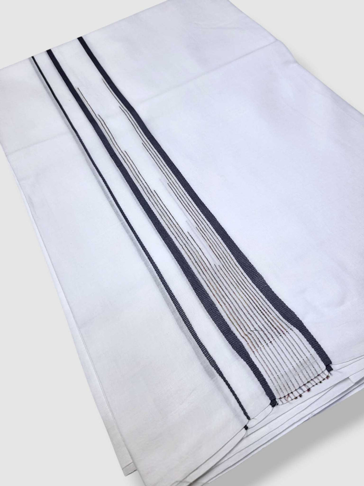 Pure White Cotton Men's Double Dhoti