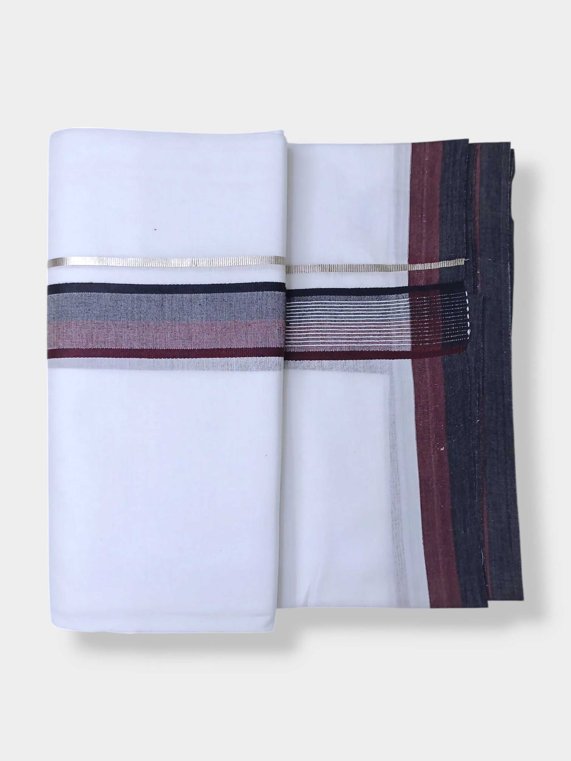 Pure White Cotton Men's Double Dhoti