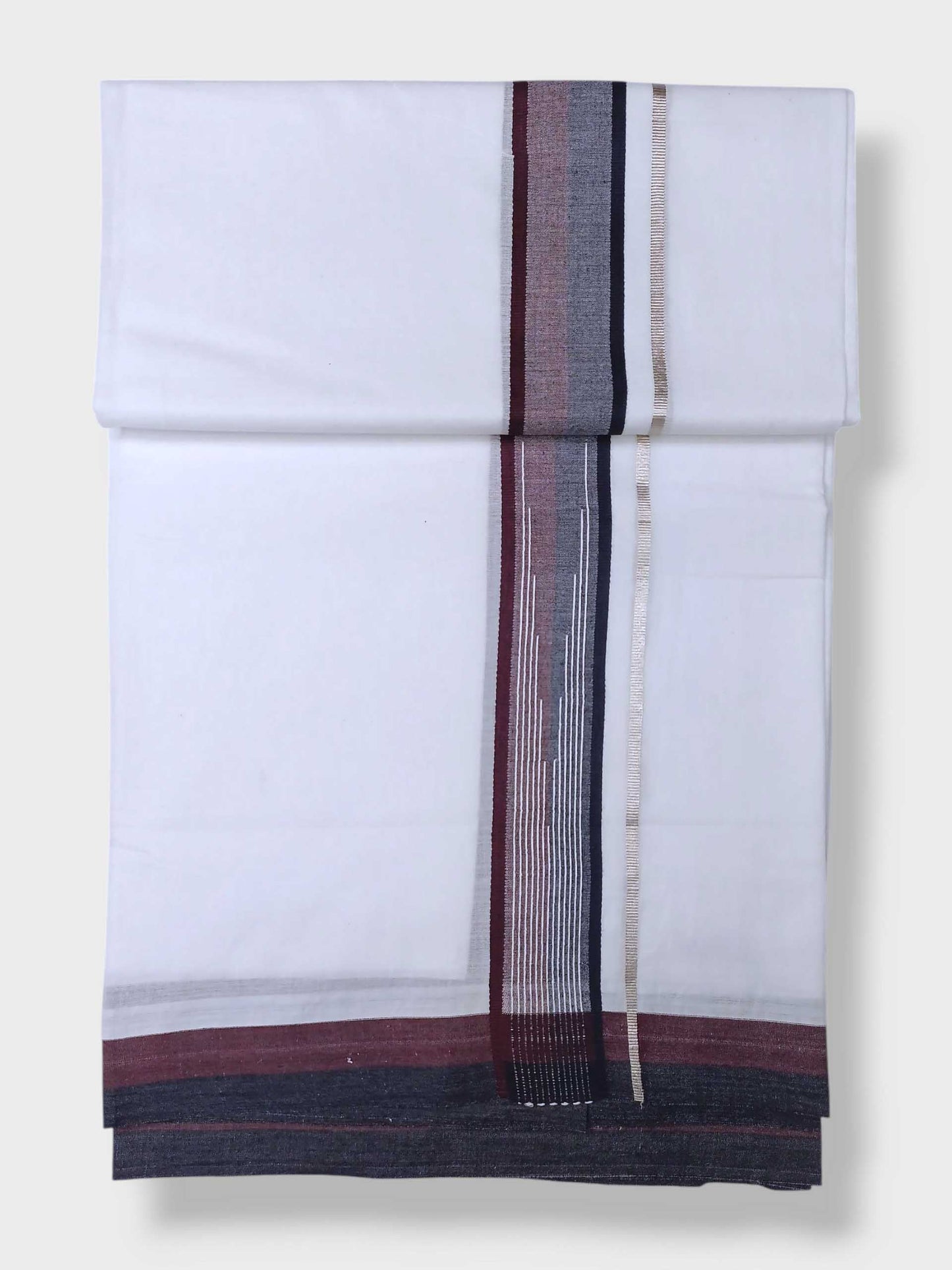 Pure White Cotton Men's Double Dhoti