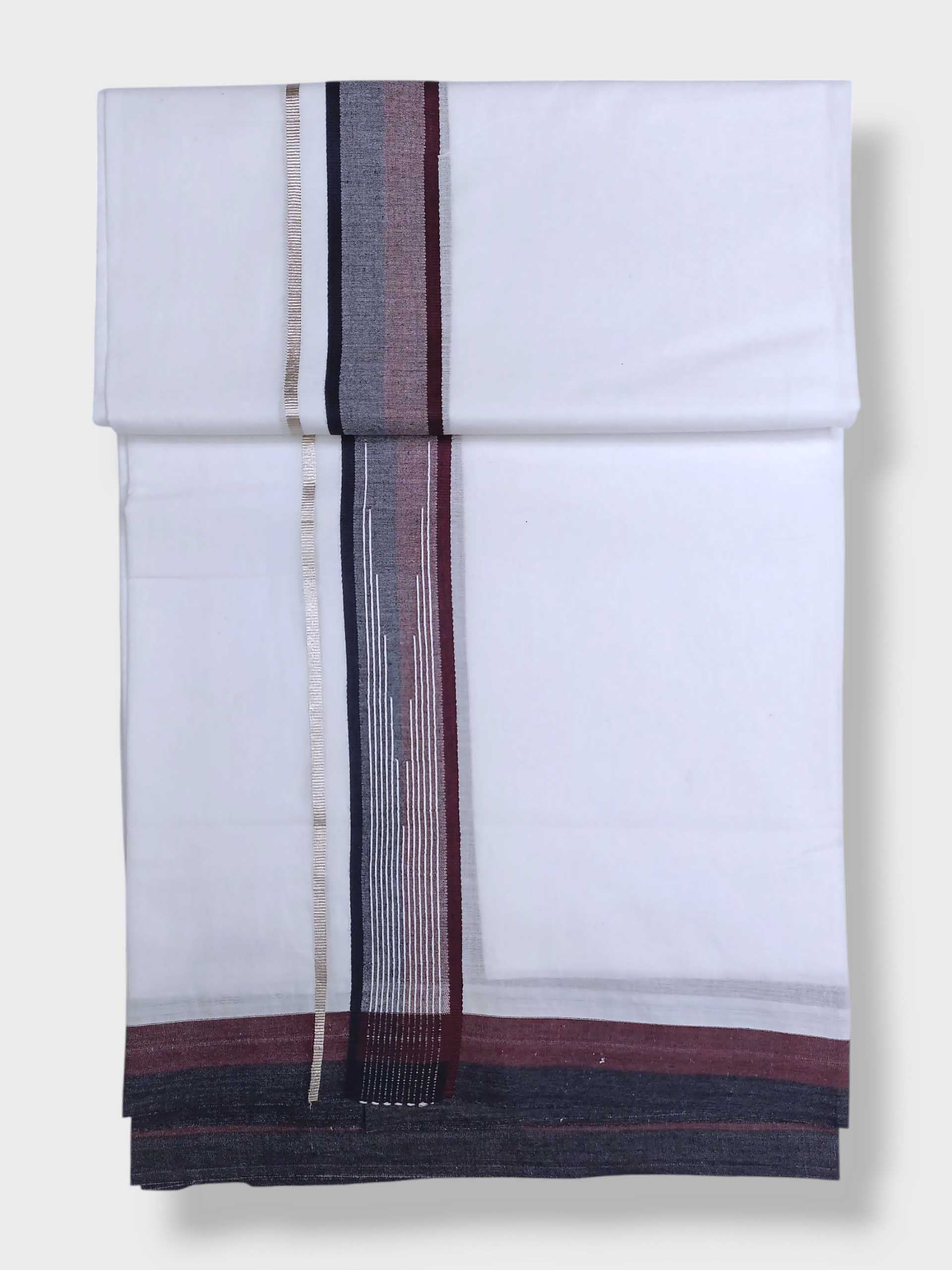 Pure White Cotton Men's Double Dhoti