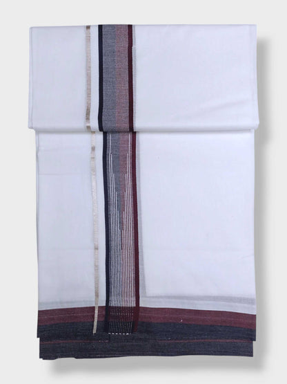 Pure White Cotton Men's Double Dhoti