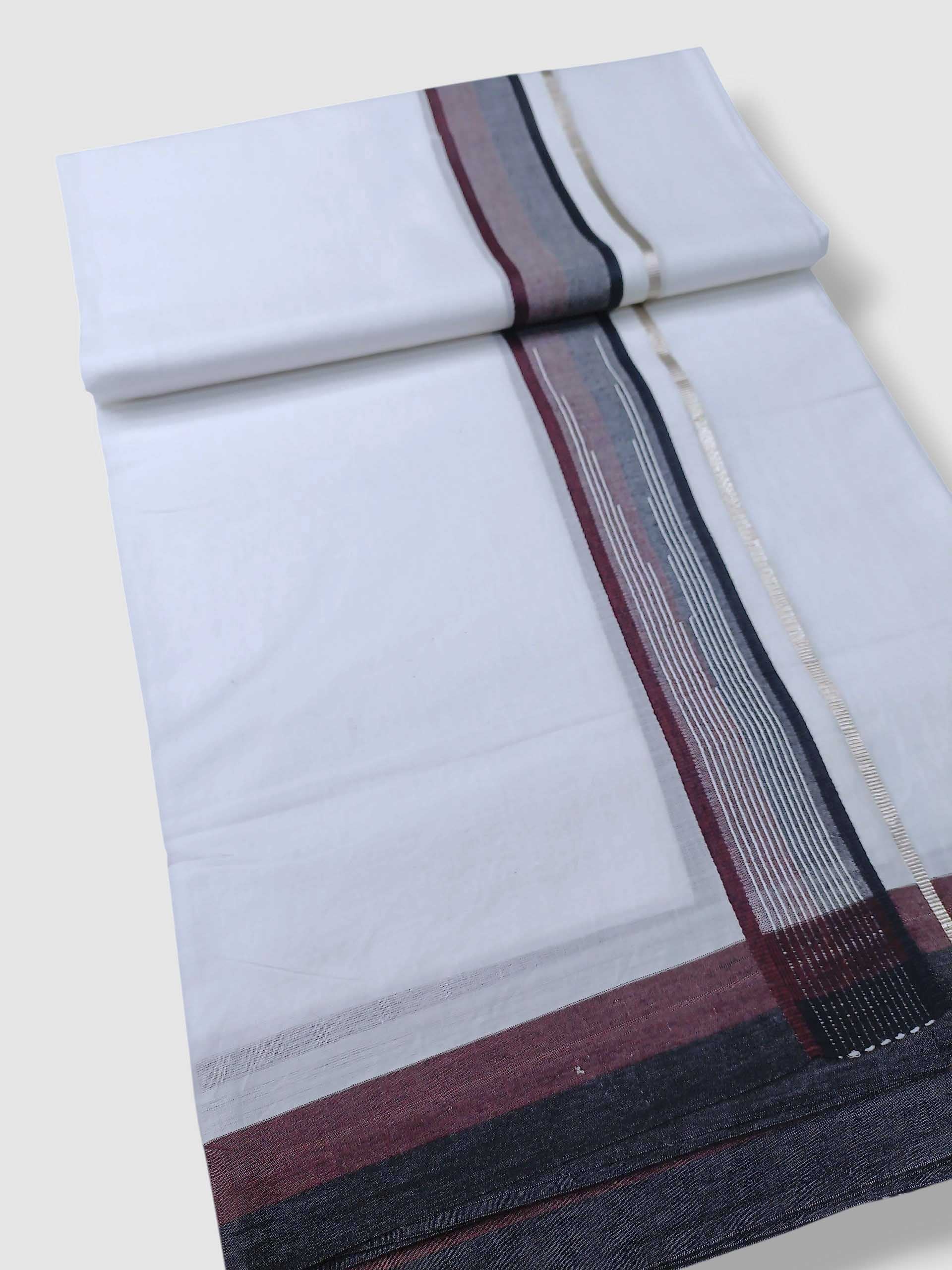 Pure White Cotton Men's Double Dhoti