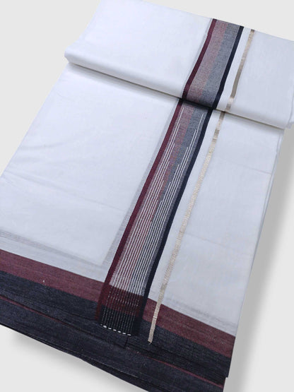 Pure White Cotton Men's Double Dhoti