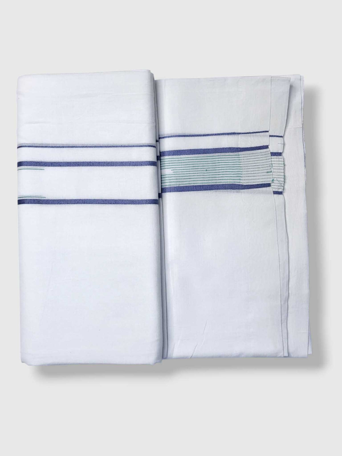 Pure White Cotton Men's Double Dhoti