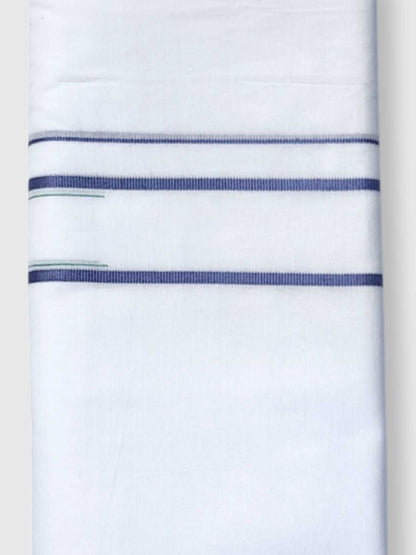 Pure White Cotton Men's Double Dhoti