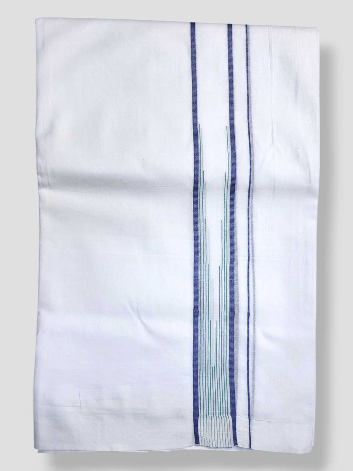 Pure White Cotton Men's Double Dhoti