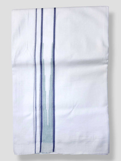 Pure White Cotton Men's Double Dhoti