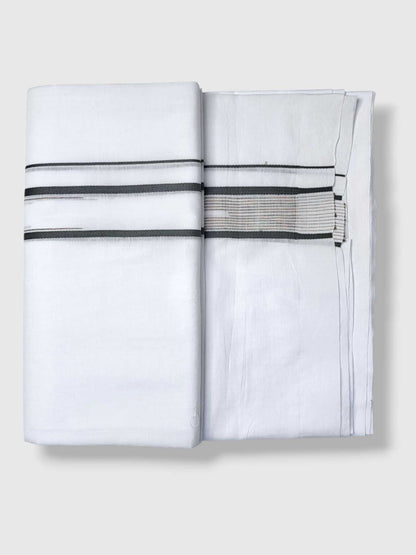 Pure White Cotton Men's Double Dhoti