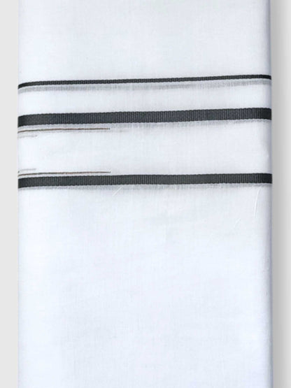 Pure White Cotton Men's Double Dhoti