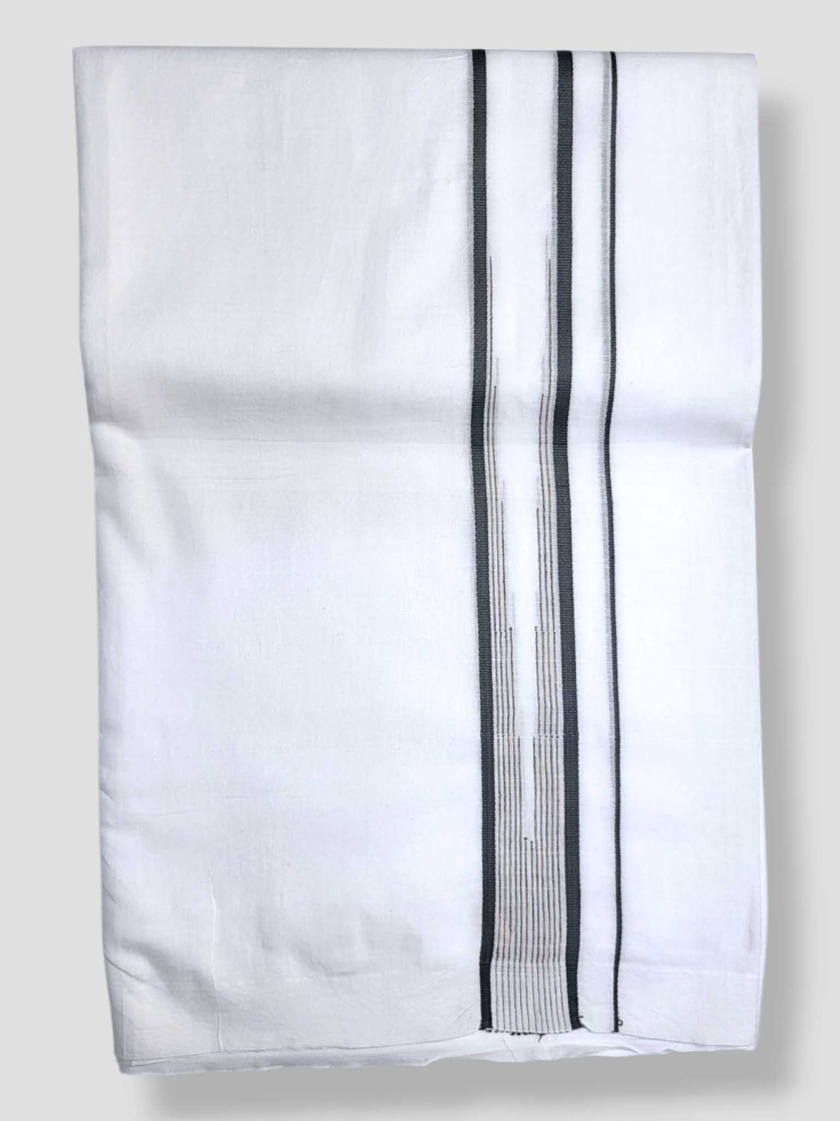 Pure White Cotton Men's Double Dhoti
