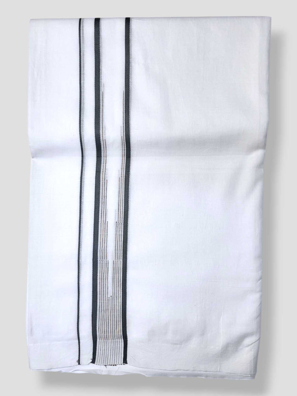 Pure White Cotton Men's Double Dhoti