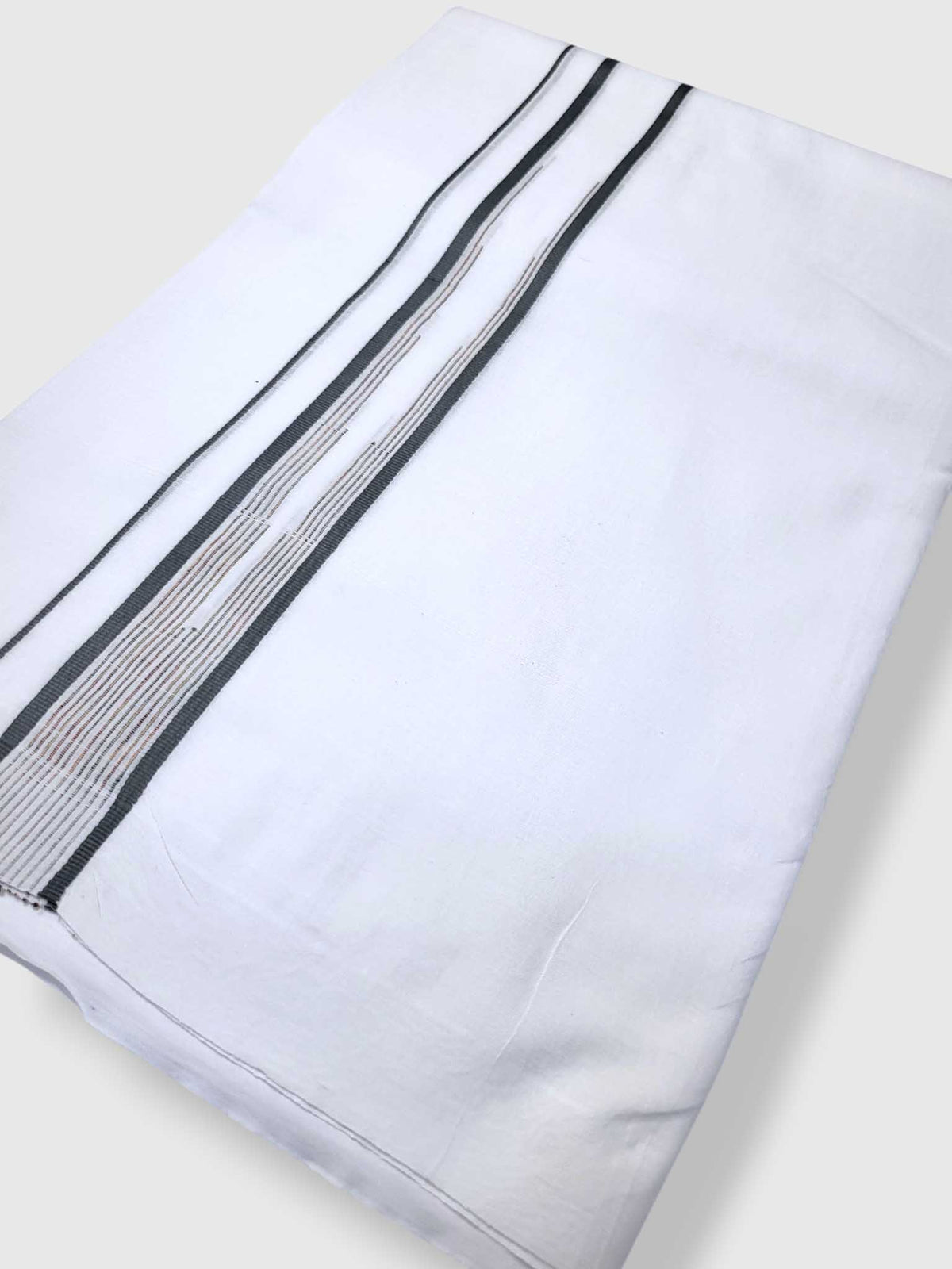 Pure White Cotton Men's Double Dhoti