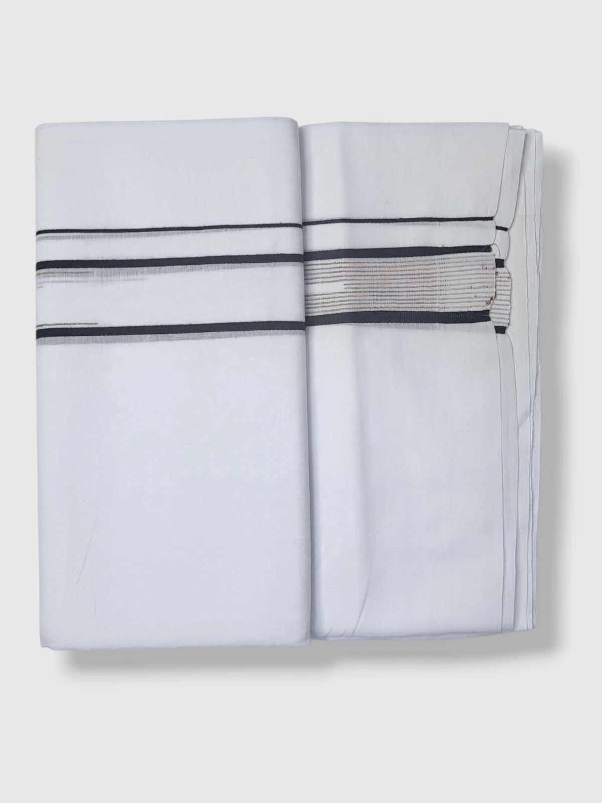 Pure White Cotton Men's Double Dhoti