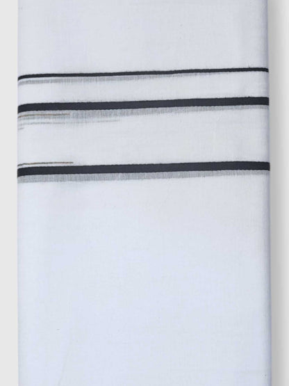 Pure White Cotton Men's Double Dhoti