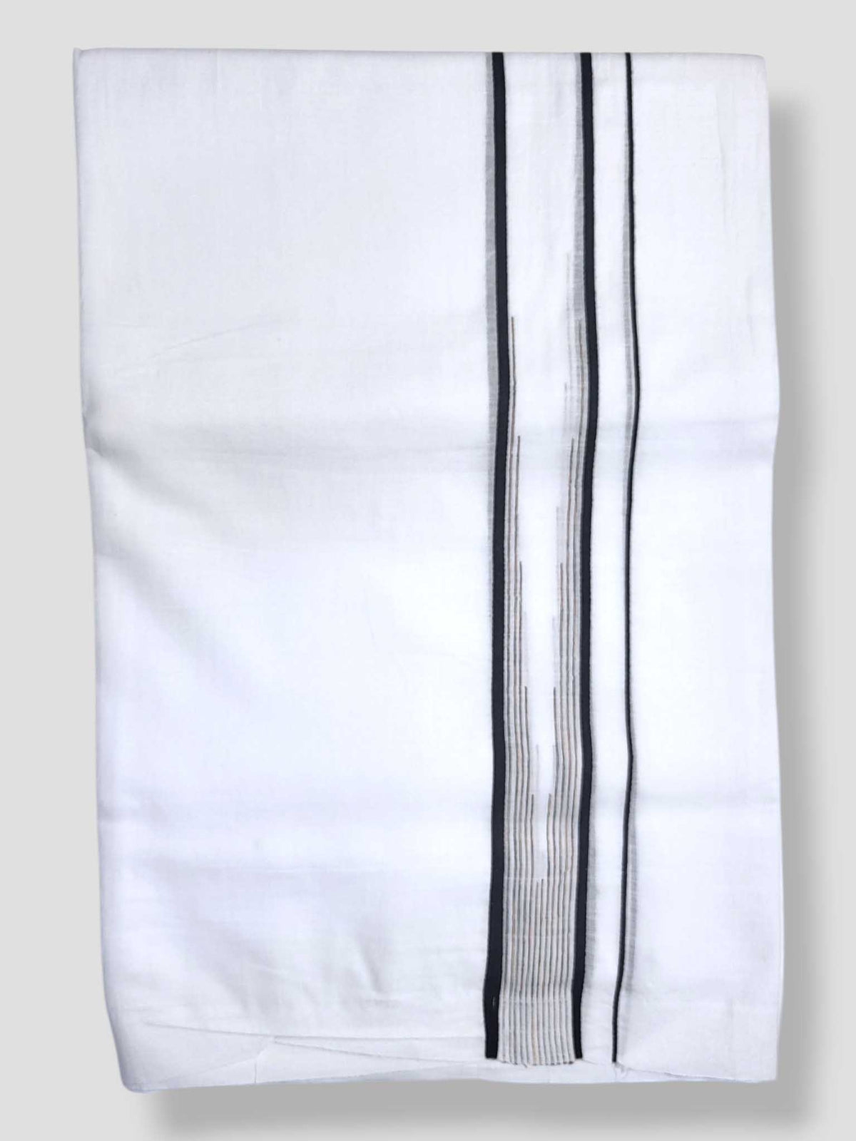 Pure White Cotton Men's Double Dhoti