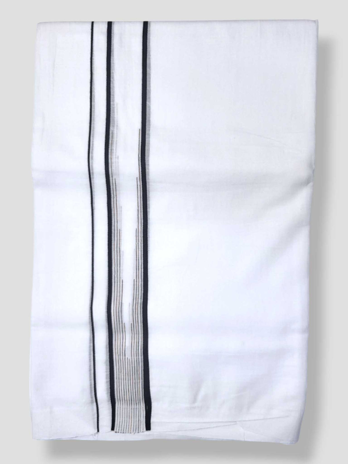 Pure White Cotton Men's Double Dhoti