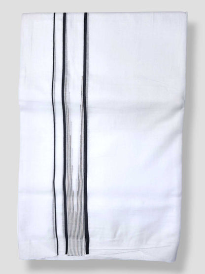 Pure White Cotton Men's Double Dhoti