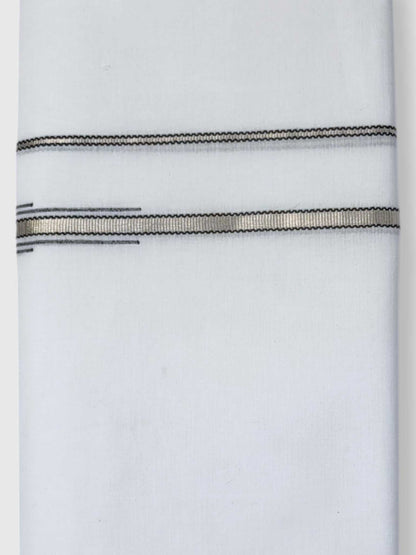 Pure White Cotton Men's Double Dhoti