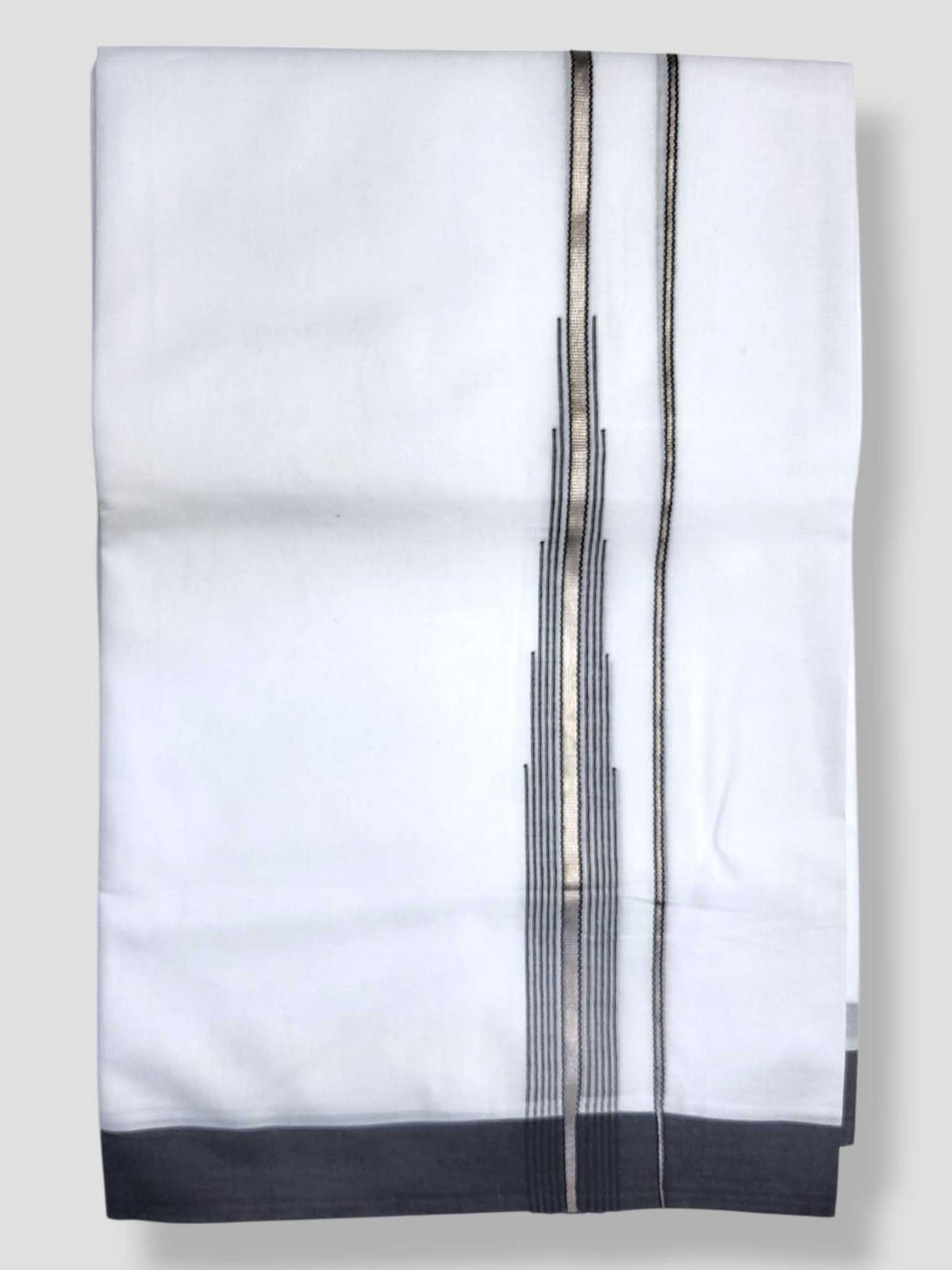 Pure White Cotton Men's Double Dhoti