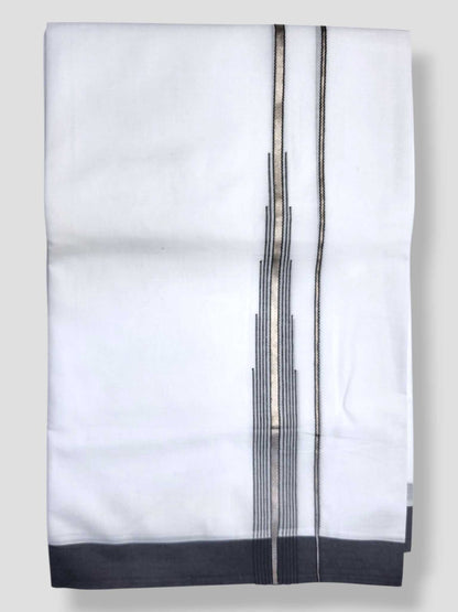 Pure White Cotton Men's Double Dhoti
