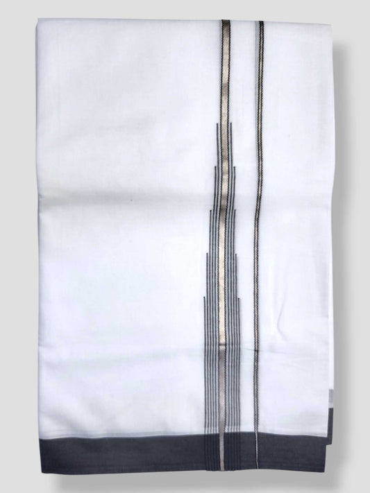 Pure White Cotton Men's Double Dhoti