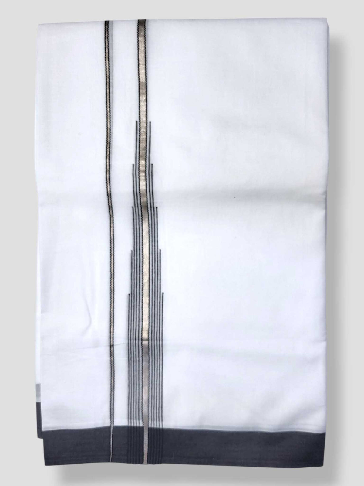 Pure White Cotton Men's Double Dhoti