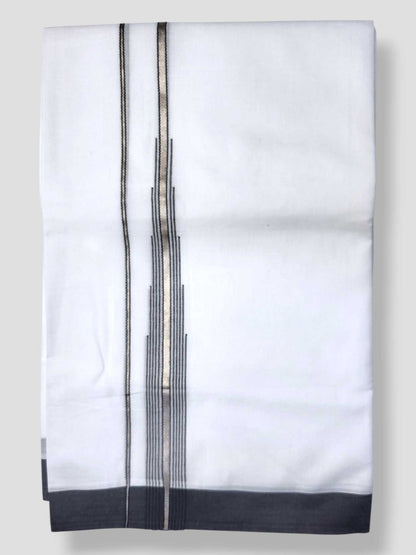 Pure White Cotton Men's Double Dhoti