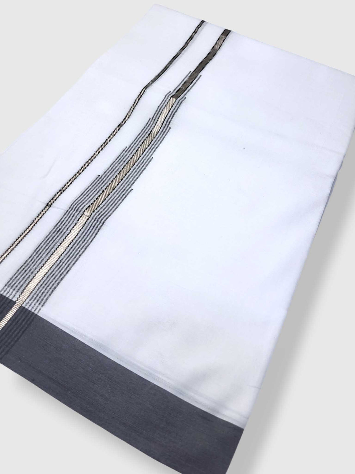 Pure White Cotton Men's Double Dhoti