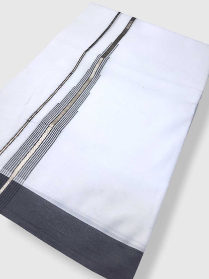 Pure White Cotton Men's Double Dhoti