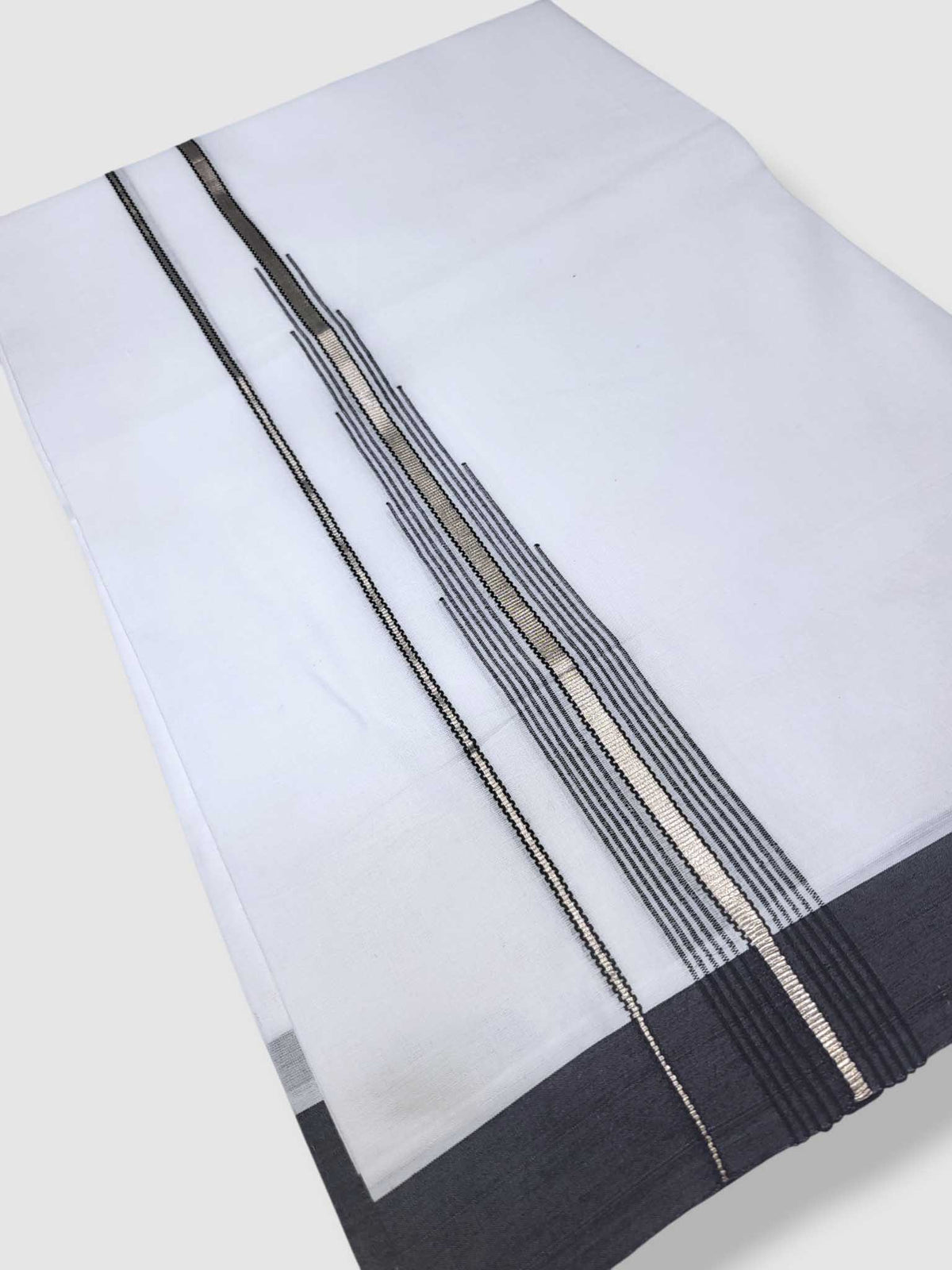 Pure White Cotton Men's Double Dhoti