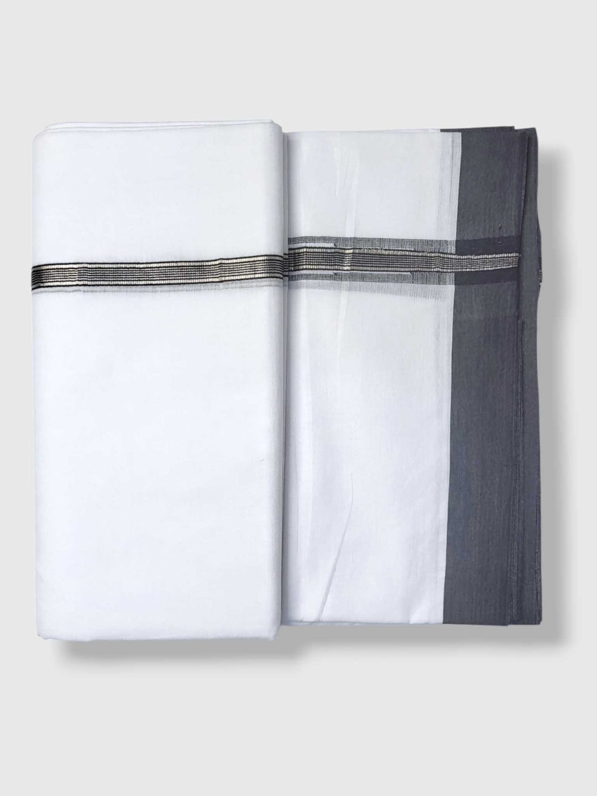 Pure White Cotton Men's Double Dhoti