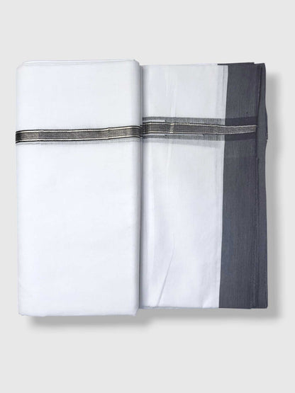 Pure White Cotton Men's Double Dhoti