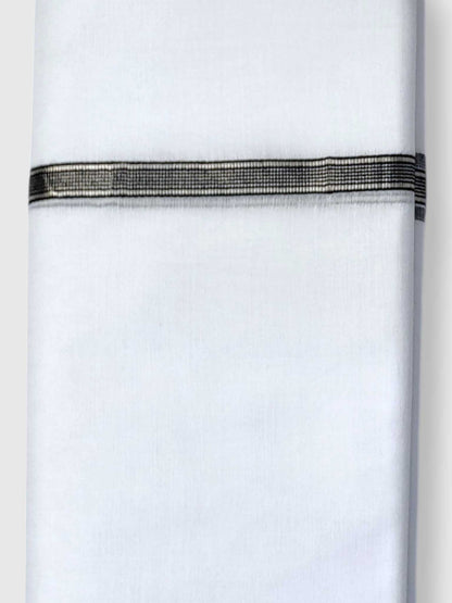 Pure White Cotton Men's Double Dhoti